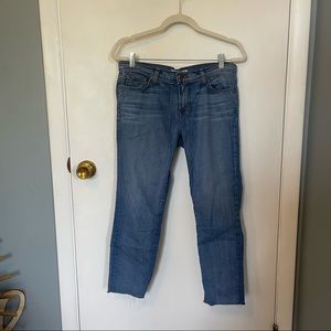 J Brand Slim Boyfriend Cropped Low Rise Denim Jeans